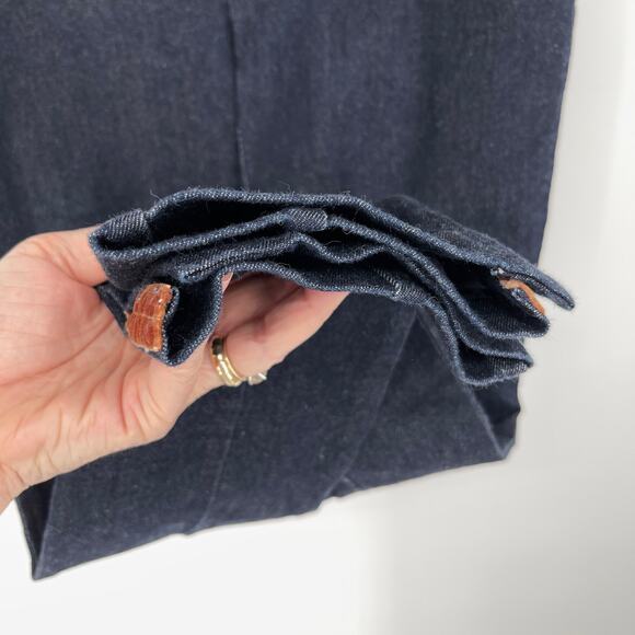 Anthropologie The Essential Slim Jeans Women Sz 2 Dark Wash Split Hem Cropped - Picture 4 of 9